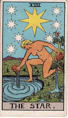Carta A Estrela do Tarot (baralho Rider-Waite)