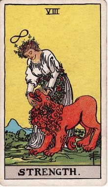 Carta A Força do Tarot (baralho Rider-Waite)