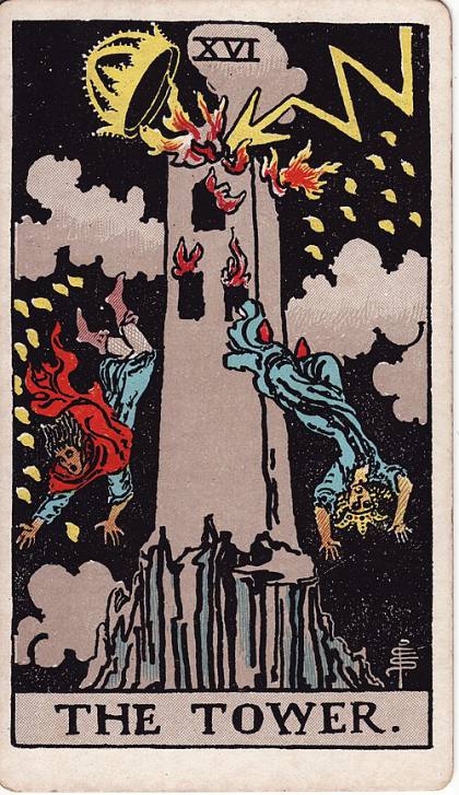 Carta A Torre do Tarot (baralho Rider-Waite)