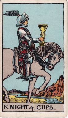 Carta Cavaleiro de Copas do Tarot (baralho Rider-Waite)