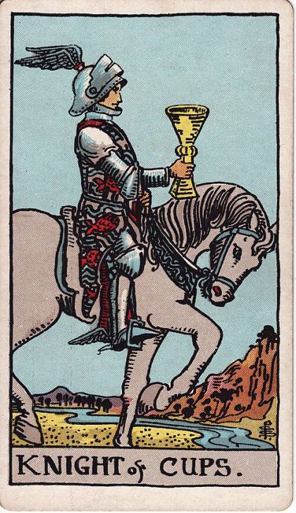 Carta Cavaleiro de Copas do Tarot (baralho Rider-Waite)