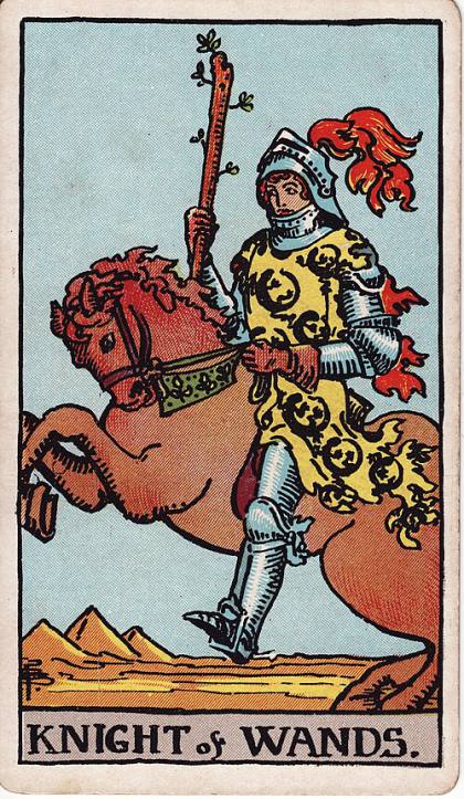 Carta Cavaleiro de Paus do Tarot (baralho Rider-Waite)