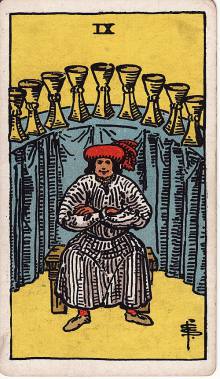 Carta Nove de Copas do Tarot (baralho Rider-Waite)