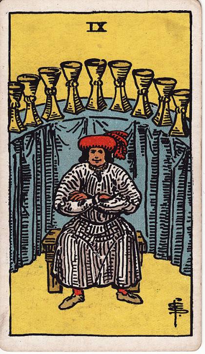 Carta Nove de Copas do Tarot (baralho Rider-Waite)