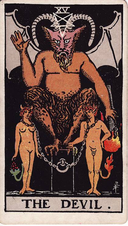 Carta O Diabo do Tarot (baralho Rider-Waite)