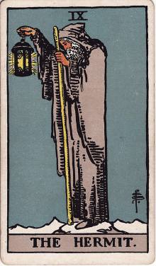 Carta O Eremita do Tarot (baralho Rider-Waite)
