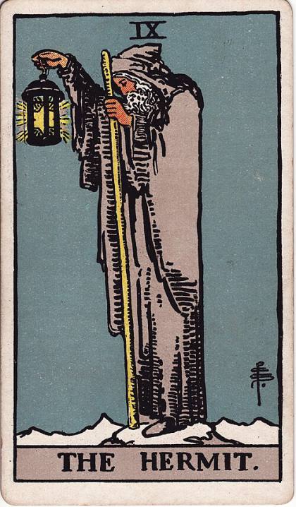 Carta O Eremita do Tarot (baralho Rider-Waite)