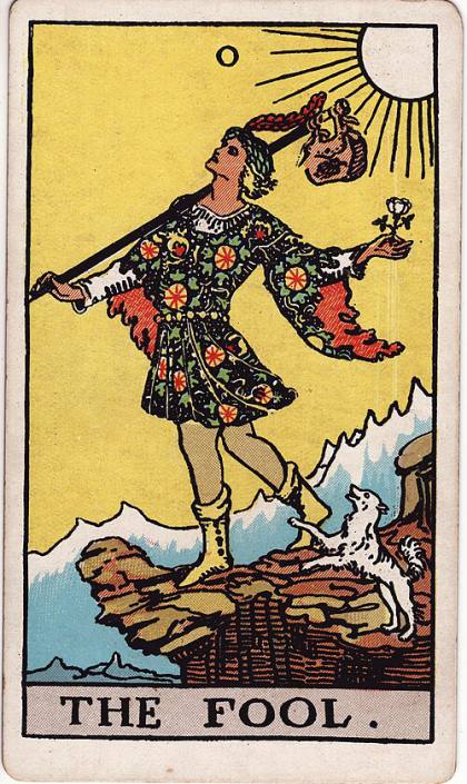 Carta O Louco do Tarot (baralho Rider-Waite)