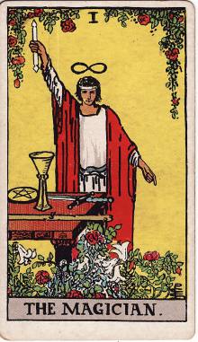 Carta O Mago do Tarot (baralho Rider-Waite)
