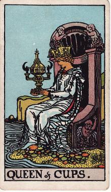 Carta Rainha de Copas do Tarot (baralho Rider-Waite)