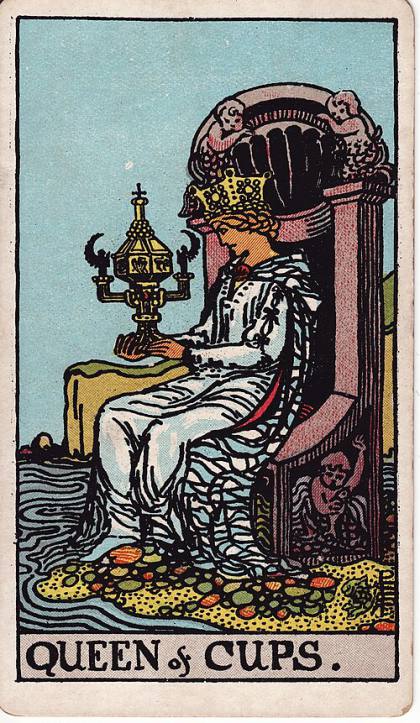 Carta Rainha de Copas do Tarot (baralho Rider-Waite)