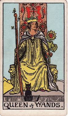 Carta Rainha de Paus do Tarot (baralho Rider-Waite)