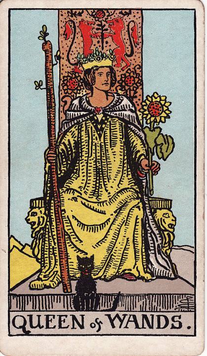 Carta Rainha de Paus do Tarot (baralho Rider-Waite)