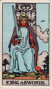Carta Rei de Espadas do Tarot (baralho Rider-Waite)