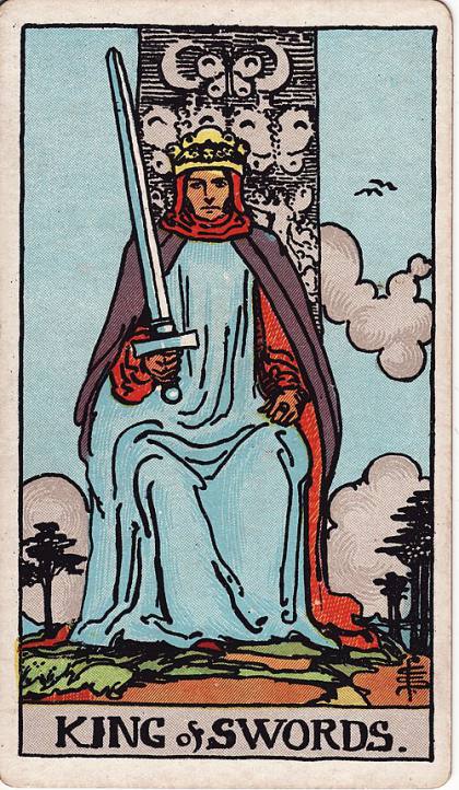 Carta Rei de Espadas do Tarot (baralho Rider-Waite)