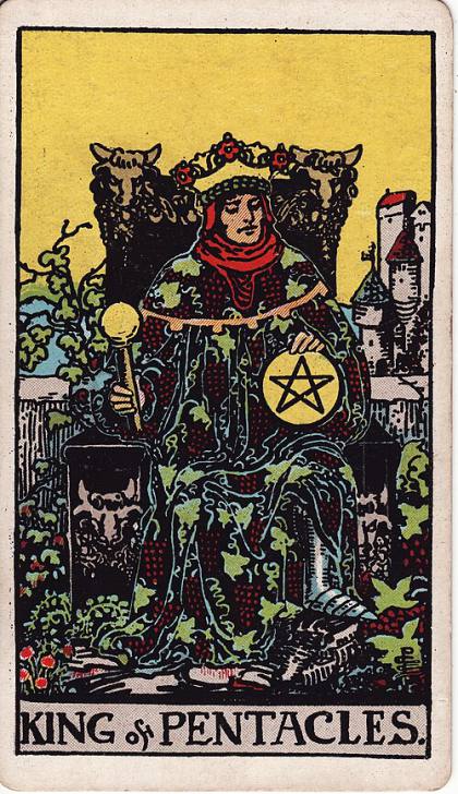 Carta Rei de Ouros do Tarot (baralho Rider-Waite)