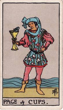 Carta Valete de Copas do Tarot (baralho Rider-Waite)