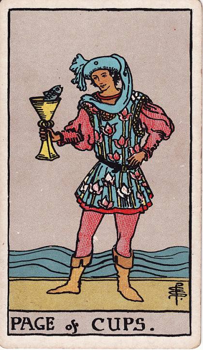 Carta Valete de Copas do Tarot (baralho Rider-Waite)